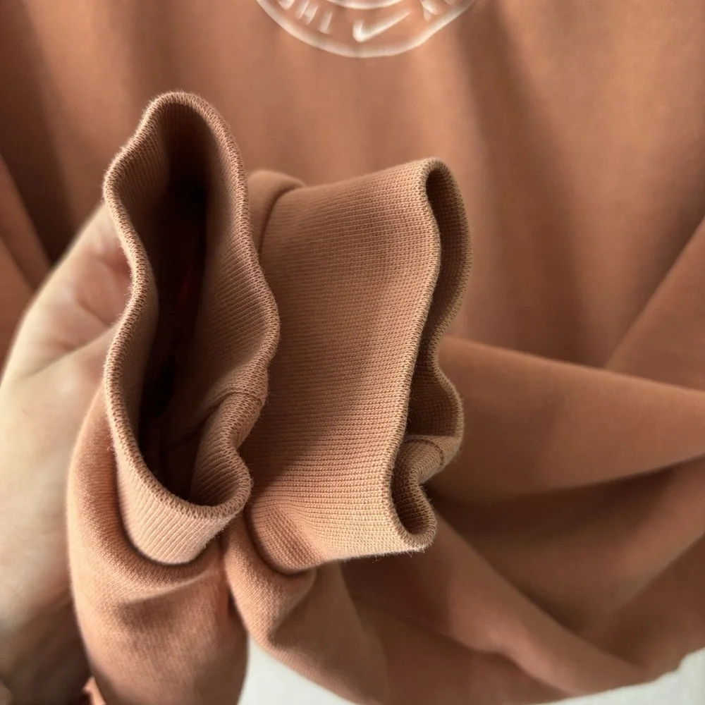 Nike Women's Size SMALL Femme Crew Jumper Terra Blush Pink Tan Loungewear Active